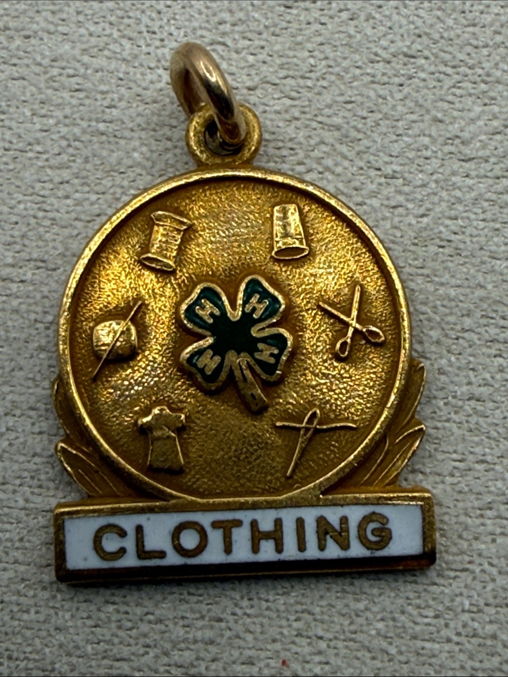Vintage 4H gold filled clothing charm designers fashionista seamstress gift